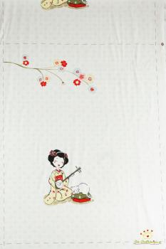 Preview: Baumwolljersey Asiamädchen mit Katze (Panel ca. 64 cm)